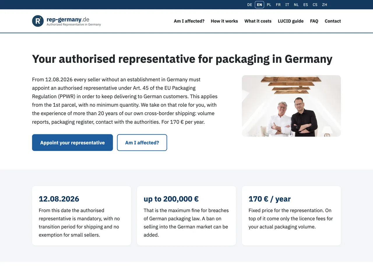Homepage of rep-germany.de