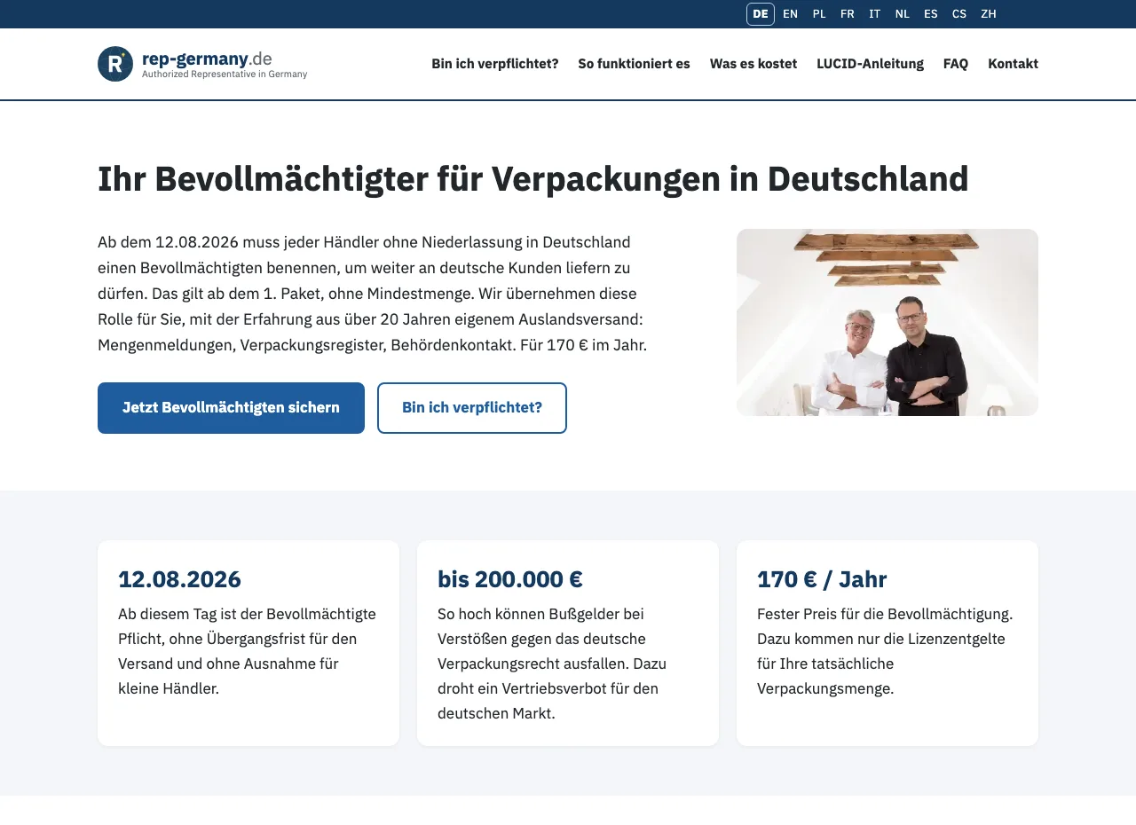 Startseite von rep-germany.de